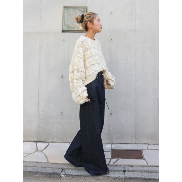 透かし編みデザインショートニット | Ungrid | 詳細画像12 