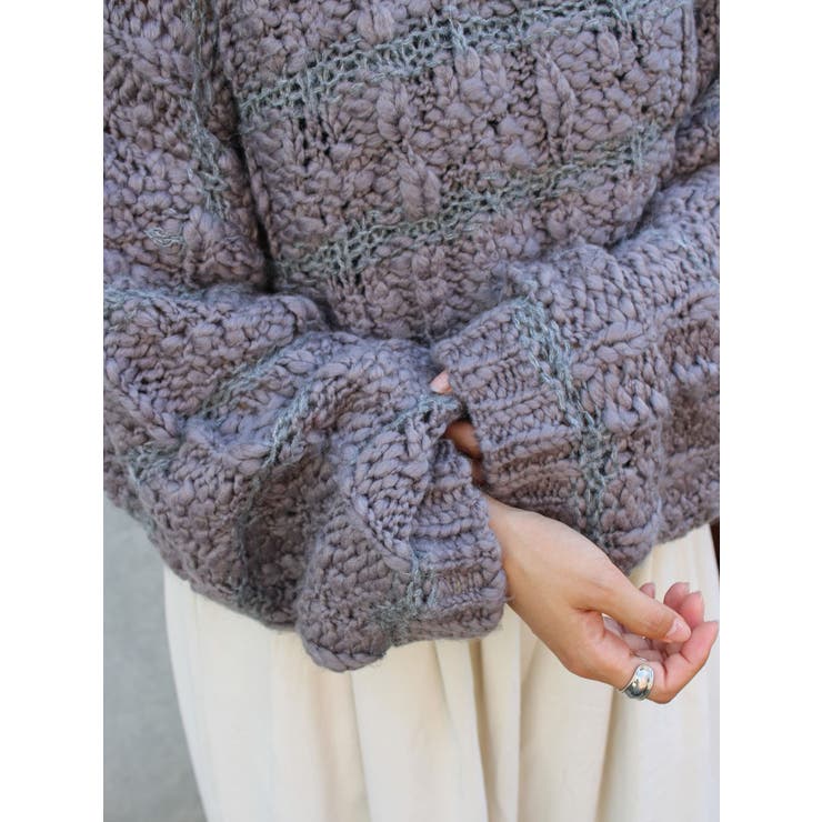 透かし編みデザインショートニット | Ungrid | 詳細画像17 