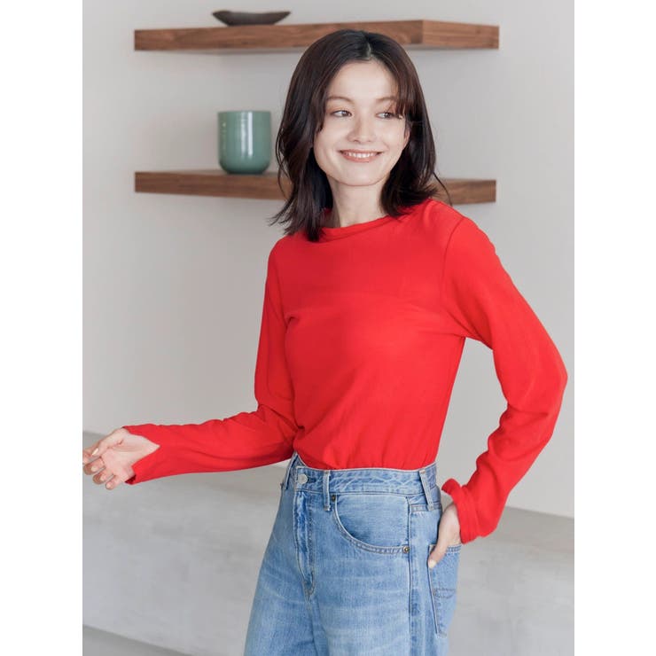 レッド | ハイツイストシアーロングスリーブTee | Ungrid