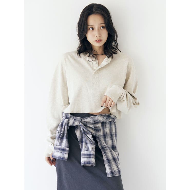 FAITH MILLS別注ヘンリーネックショートロングスリーブTee | Ungrid | 詳細画像1 