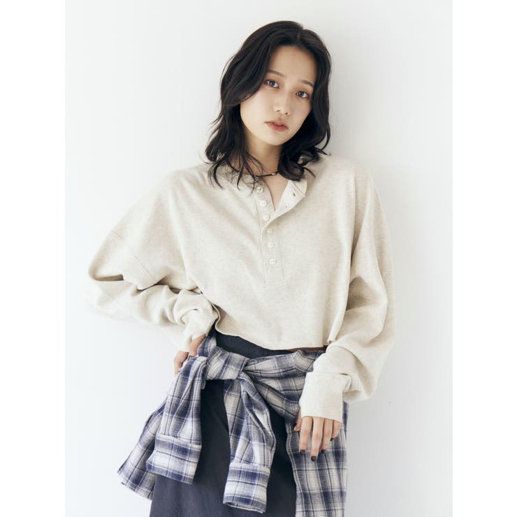 FAITH MILLS別注ヘンリーネックショートロングスリーブTee | Ungrid | 詳細画像3 