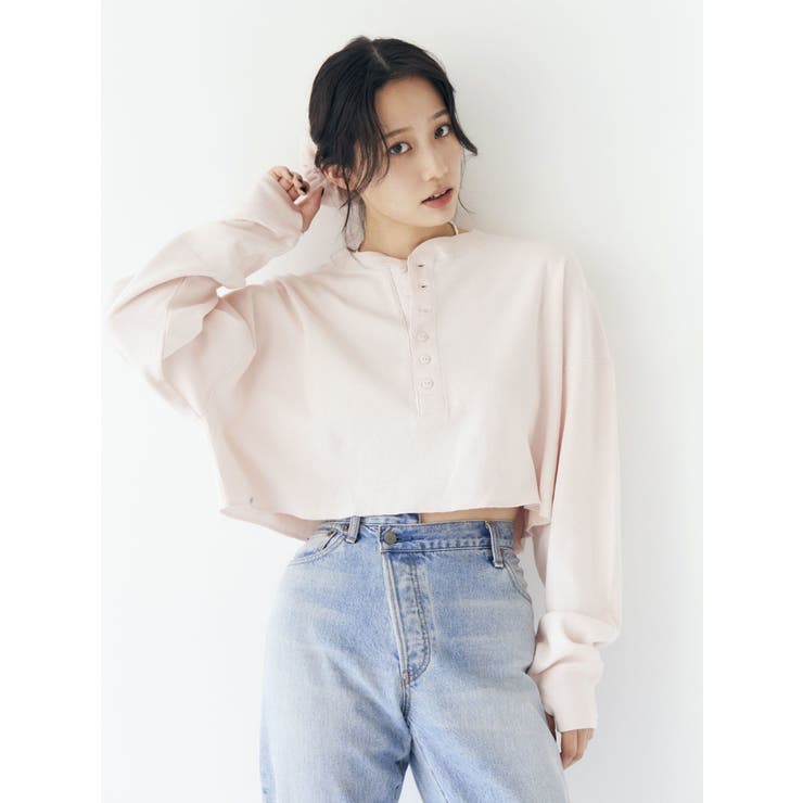 ピンク | FAITH MILLS別注ヘンリーネックショートロングスリーブTee | Ungrid