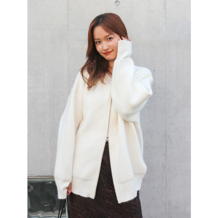 アンゴラ混ジップニットカーデ | Ungrid | 詳細画像11 