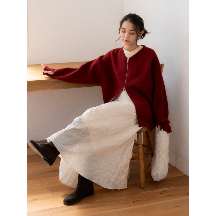 アンゴラ混ジップニットカーデ | Ungrid | 詳細画像6 