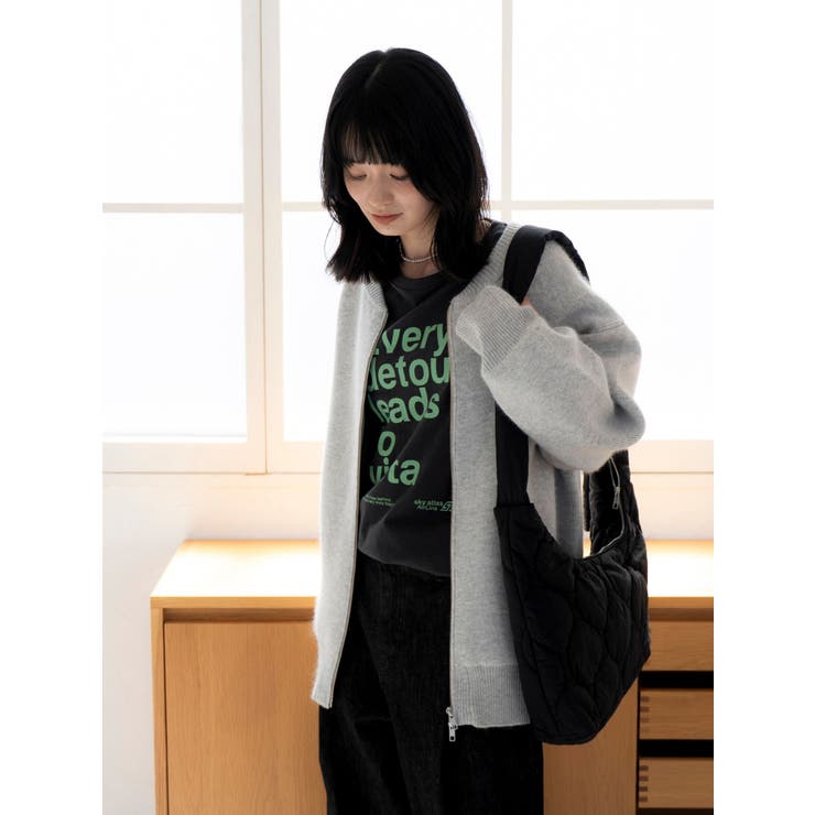 アンゴラ混ジップニットカーデ | Ungrid | 詳細画像8 