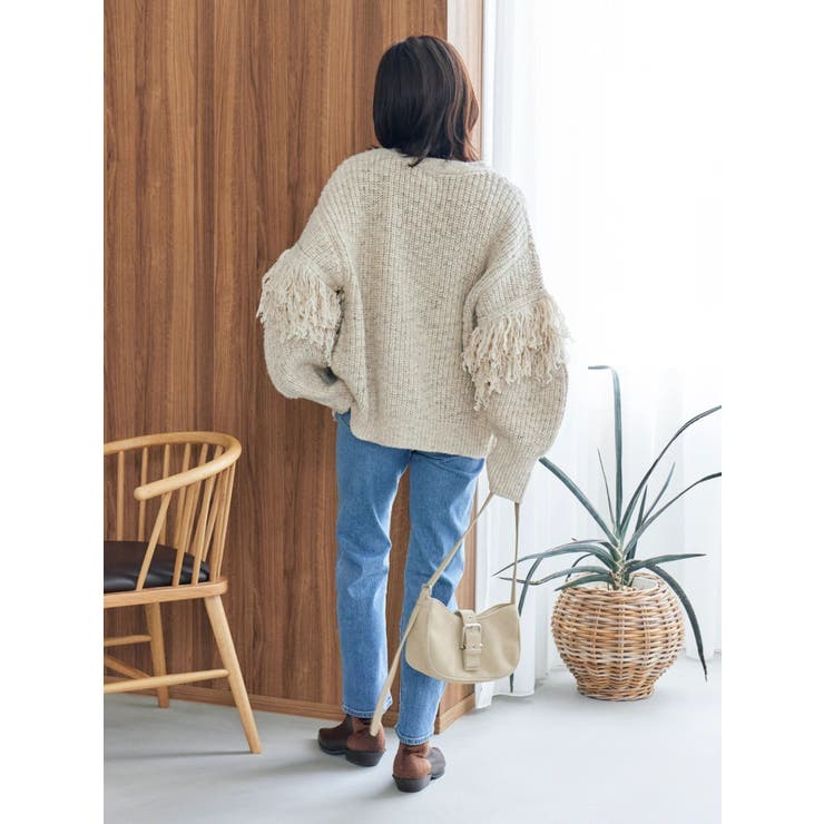フリンジデザインニットカーディガン | Ungrid | 詳細画像10 