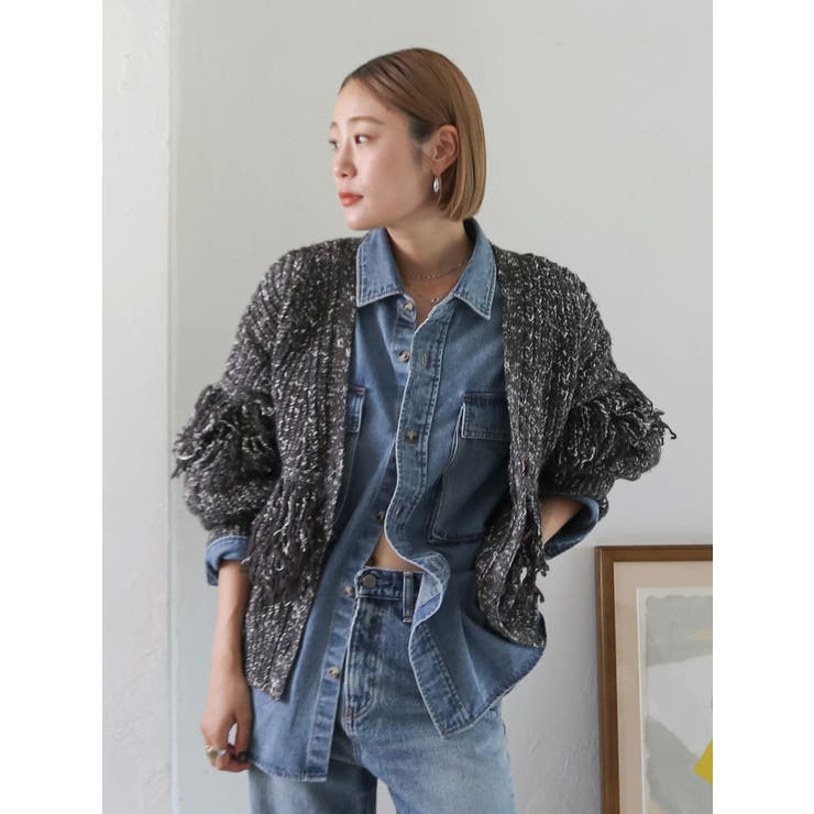 フリンジデザインニットカーディガン | Ungrid | 詳細画像11 