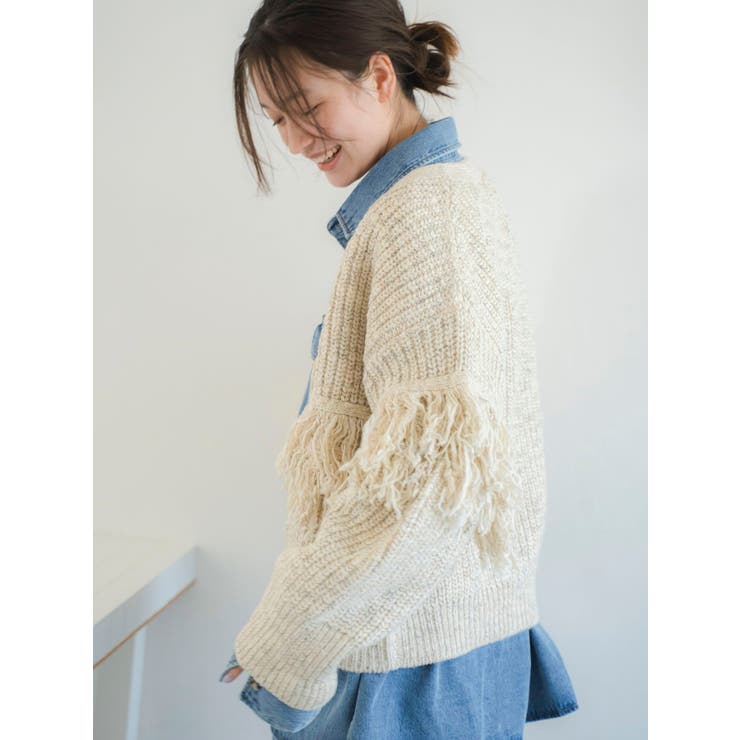 フリンジデザインニットカーディガン | Ungrid | 詳細画像17 