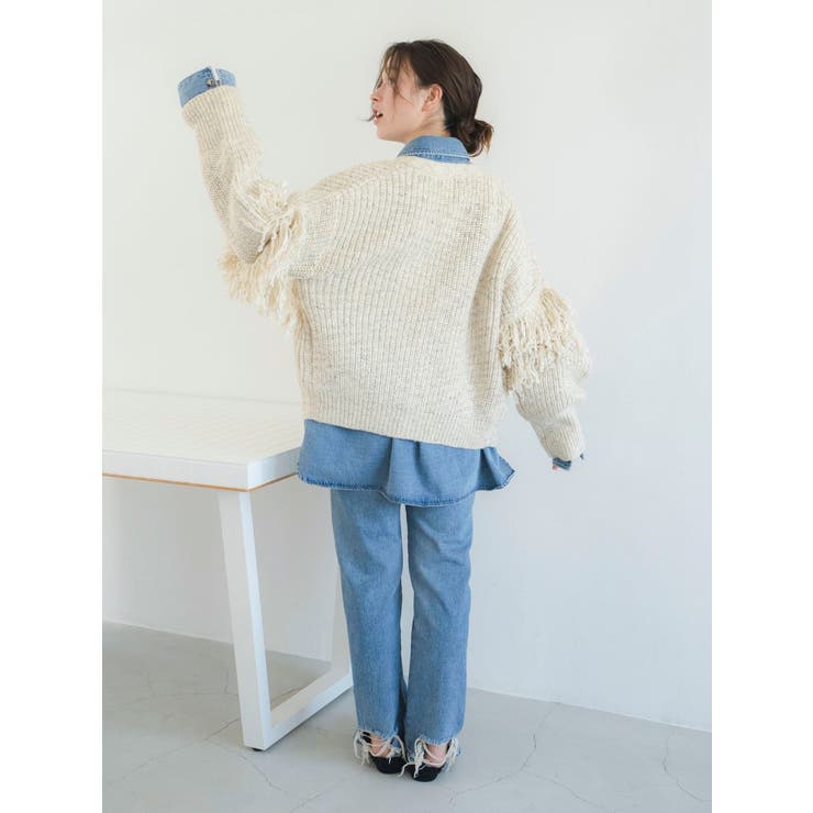 フリンジデザインニットカーディガン | Ungrid | 詳細画像22 