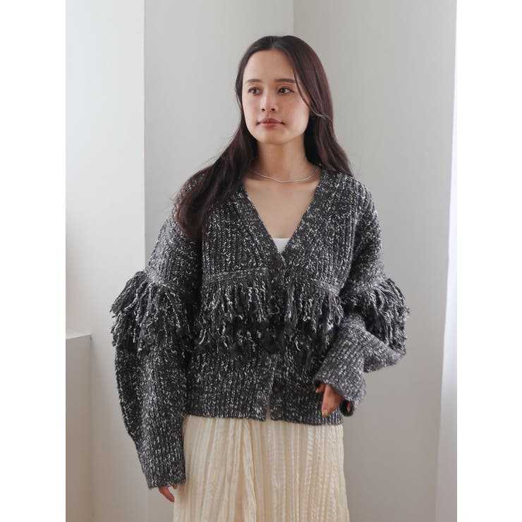 フリンジデザインニットカーディガン | Ungrid | 詳細画像26 