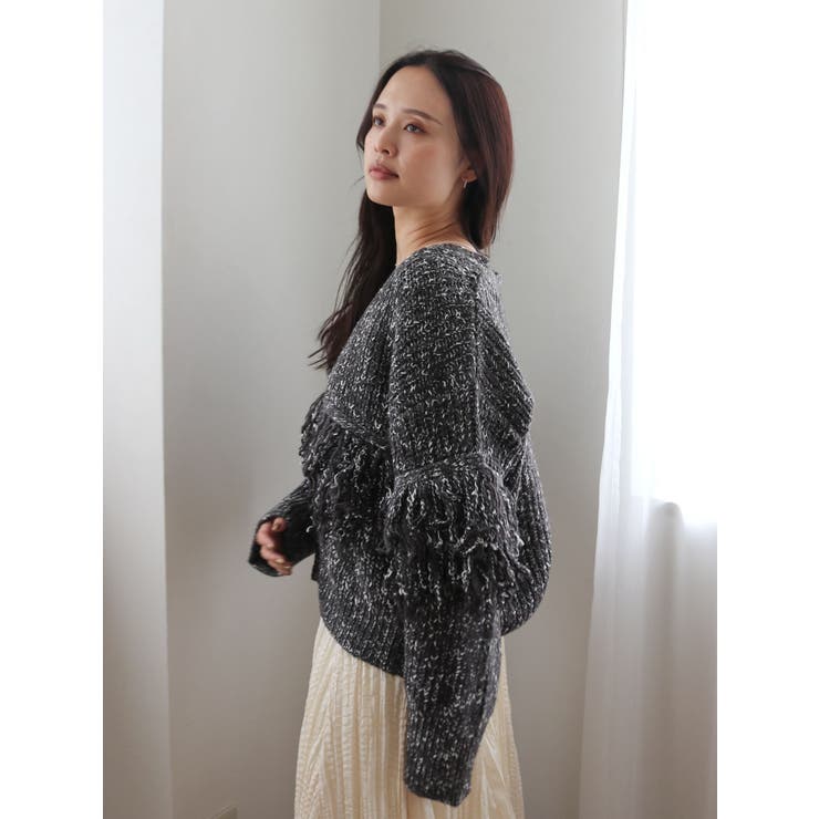 フリンジデザインニットカーディガン | Ungrid | 詳細画像27 