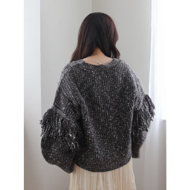 フリンジデザインニットカーディガン | Ungrid | 詳細画像28 