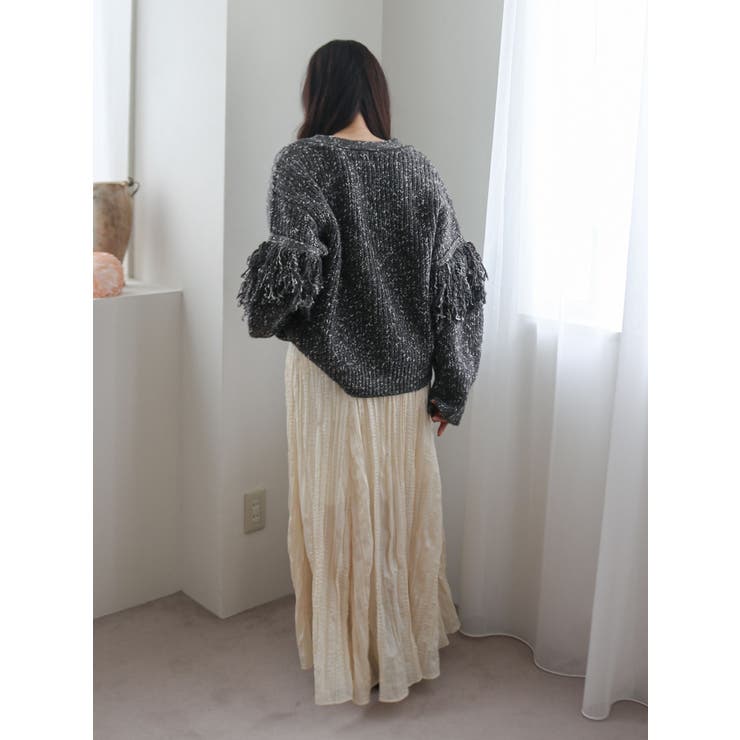 フリンジデザインニットカーディガン | Ungrid | 詳細画像31 