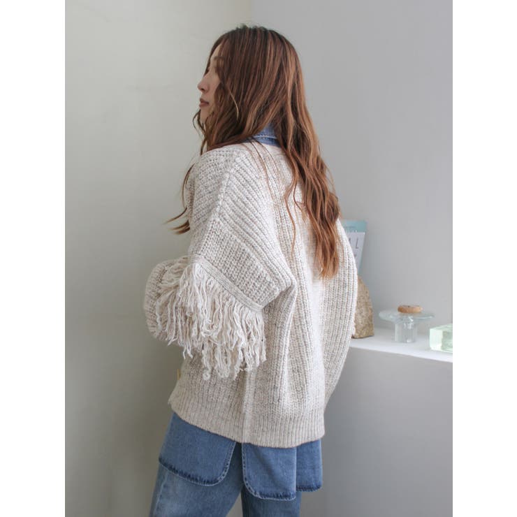 フリンジデザインニットカーディガン | Ungrid | 詳細画像37 