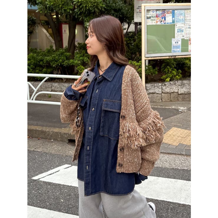 フリンジデザインニットカーディガン | Ungrid | 詳細画像49 