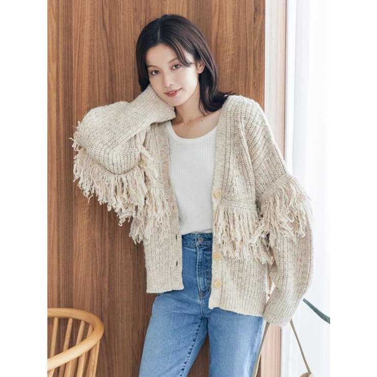 フリンジデザインニットカーディガン | Ungrid | 詳細画像6 