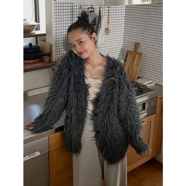 チャコールグレー | 起毛ニットアンサンブル | Ungrid