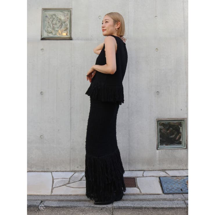 フリンジニットベスト | Ungrid | 詳細画像11 