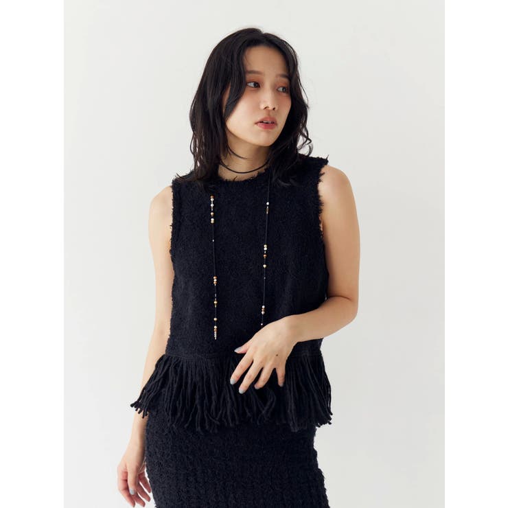 フリンジニットベスト | Ungrid | 詳細画像2 