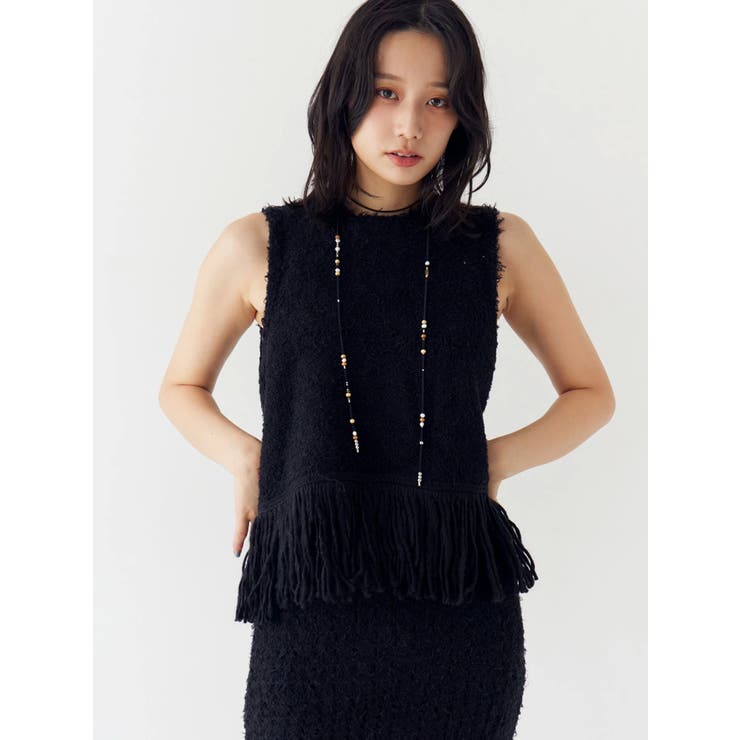 フリンジニットベスト | Ungrid | 詳細画像3 