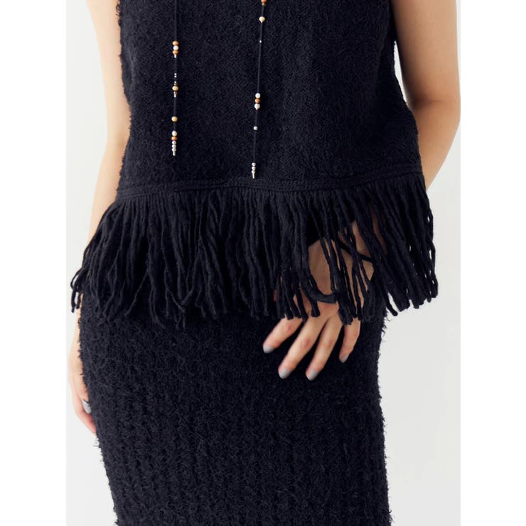 フリンジニットベスト | Ungrid | 詳細画像5 