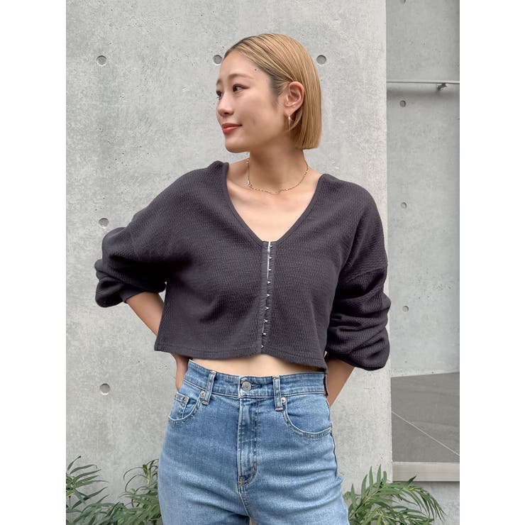 ハニカムショートカーディガン | Ungrid | 詳細画像2 