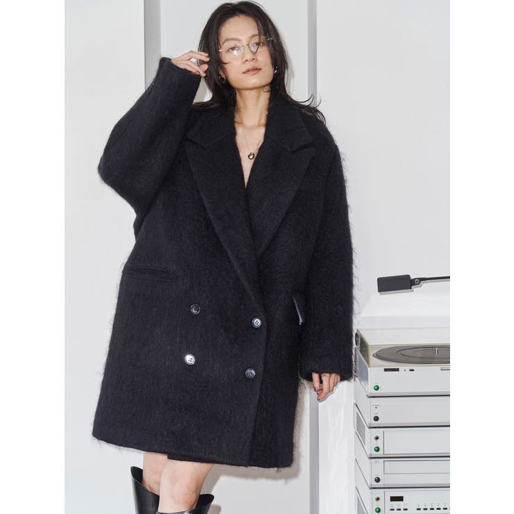 【Htage】モヘア混ロングシャギービッグジャケットコート | Ungrid | 詳細画像7 