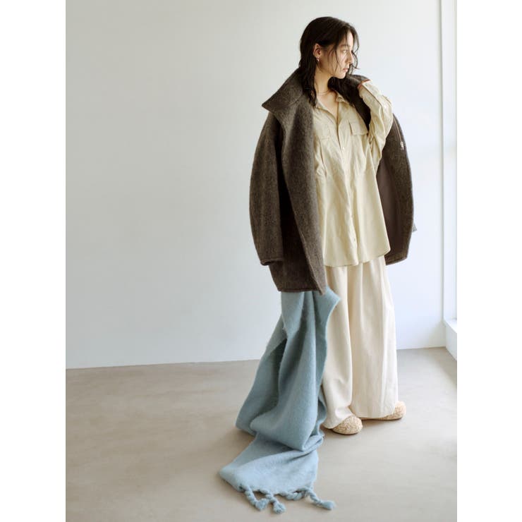 アルパカ混ミドル丈スタンドカラーコート[品番：MKSW0067020]｜Ungrid