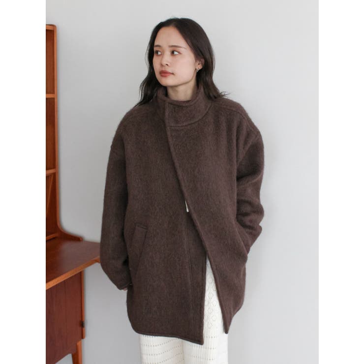 アルパカ混ミドル丈スタンドカラーコート[品番：MKSW0067020]｜Ungrid