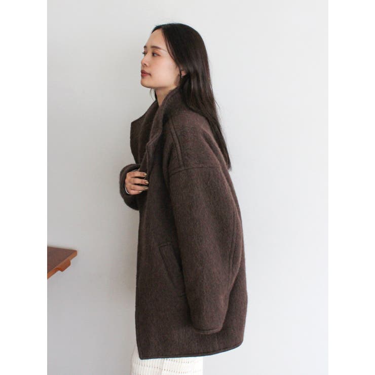 アルパカ混ミドル丈スタンドカラーコート[品番：MKSW0067020]｜Ungrid