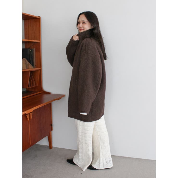 アルパカ混ミドル丈スタンドカラーコート[品番：MKSW0067020]｜Ungrid