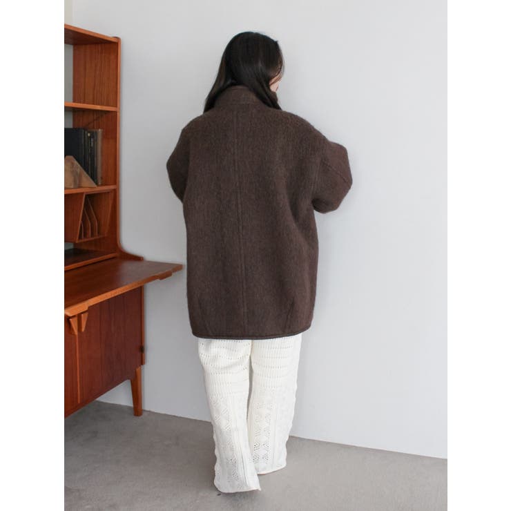 アルパカ混ミドル丈スタンドカラーコート[品番：MKSW0067020]｜Ungrid