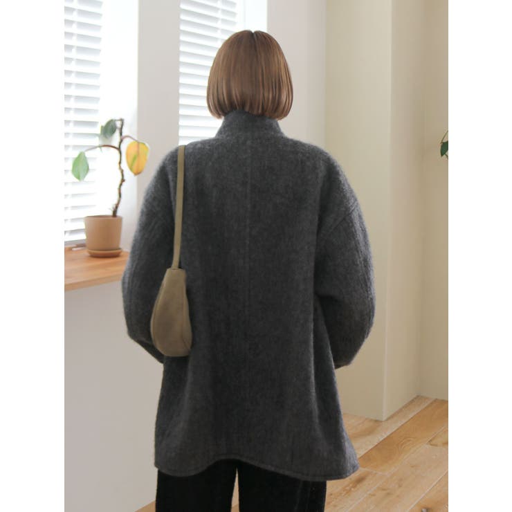 アルパカ混ミドル丈スタンドカラーコート[品番：MKSW0067020]｜Ungrid