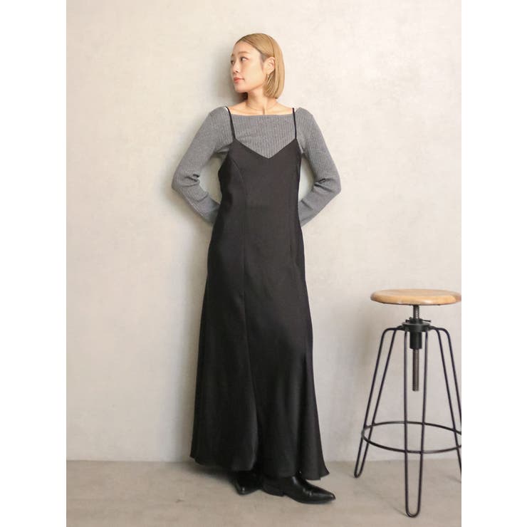 ブラック | フィットフレアキャミワンピース | Ungrid