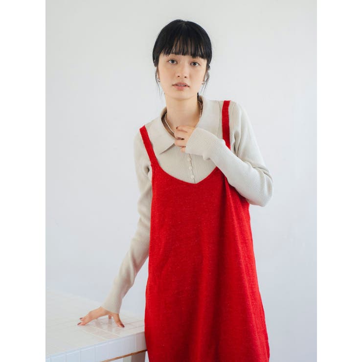 Ｖネックデザインニットキャミワンピース | Ungrid | 詳細画像8 