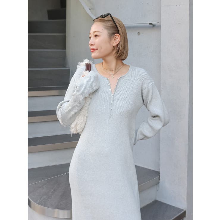 ヘンリーネックニットワンピース | Ungrid | 詳細画像16 