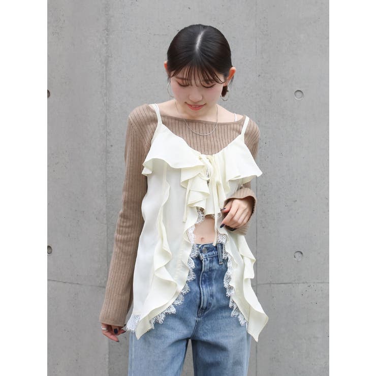 イエロー | フィブツイルフリルキャミ | Ungrid