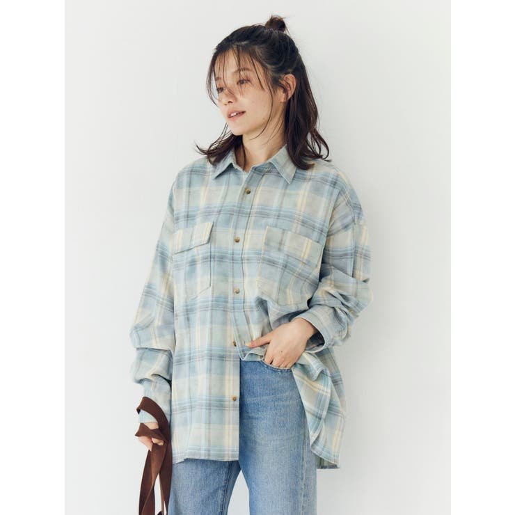 ブルー | ブリーチチェックルーズシャツ | Ungrid