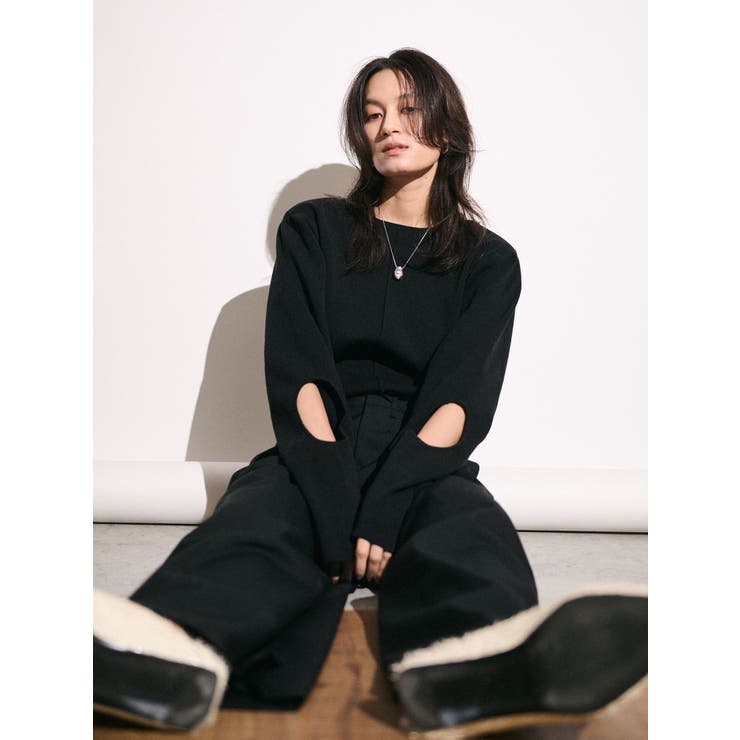 【Htage】パワーショルダーサークルデザインニット | Ungrid | 詳細画像11 