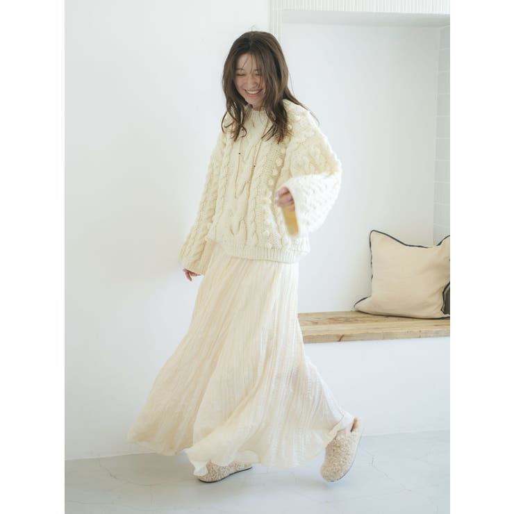 ルーズスリーブケーブルニット | Ungrid | 詳細画像12 