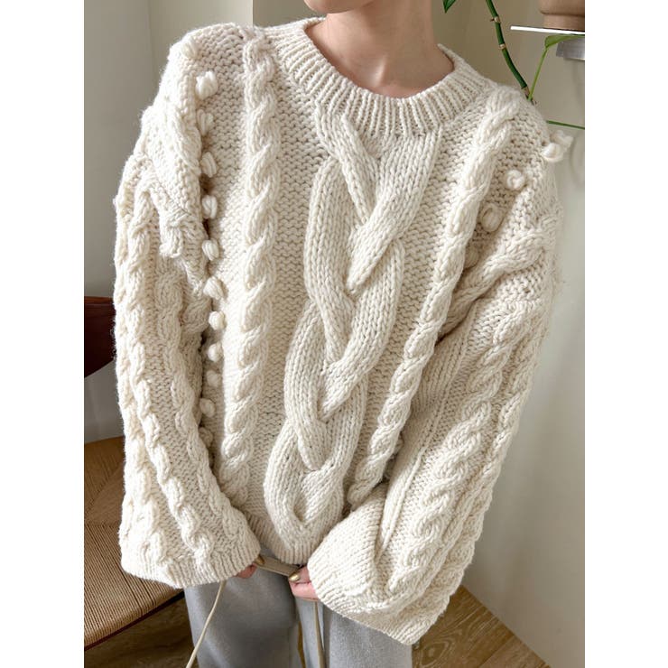 ルーズスリーブケーブルニット | Ungrid | 詳細画像17 