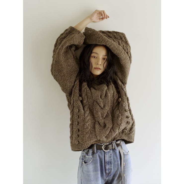 ルーズスリーブケーブルニット | Ungrid | 詳細画像3 