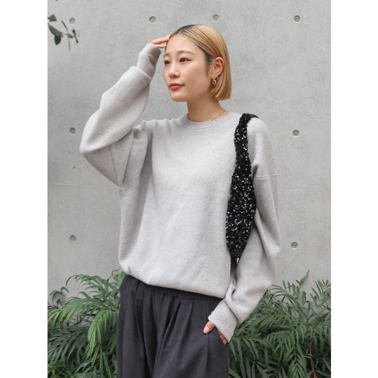 カシミヤ混スムース編みルーズニット | Ungrid | 詳細画像17 