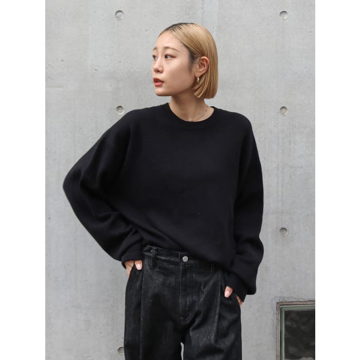 カシミヤ混スムース編みルーズニット | Ungrid | 詳細画像8 