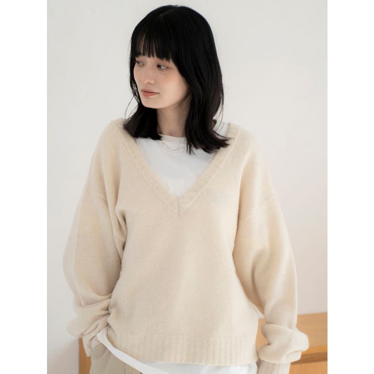ラムウールVネックニット | Ungrid | 詳細画像12 