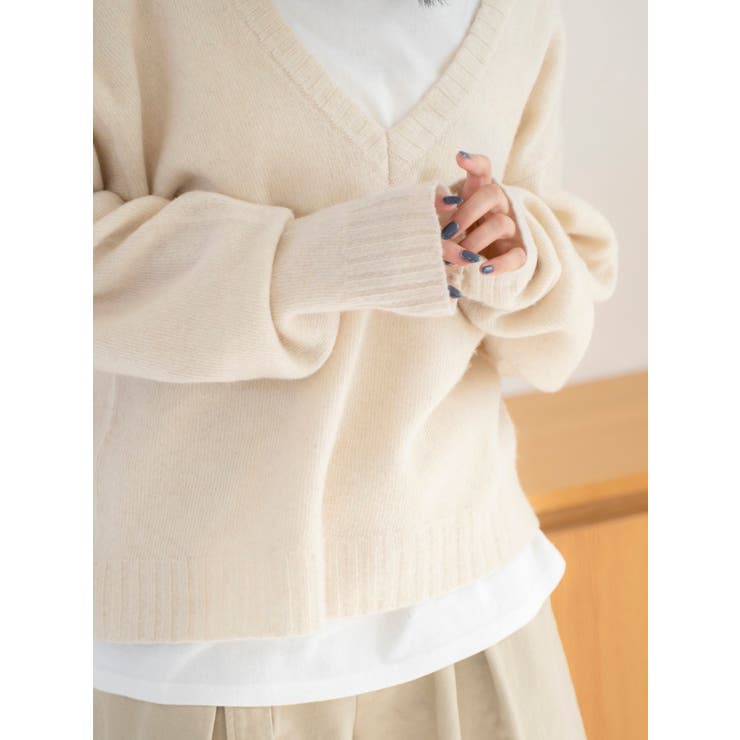 ラムウールVネックニット | Ungrid | 詳細画像14 