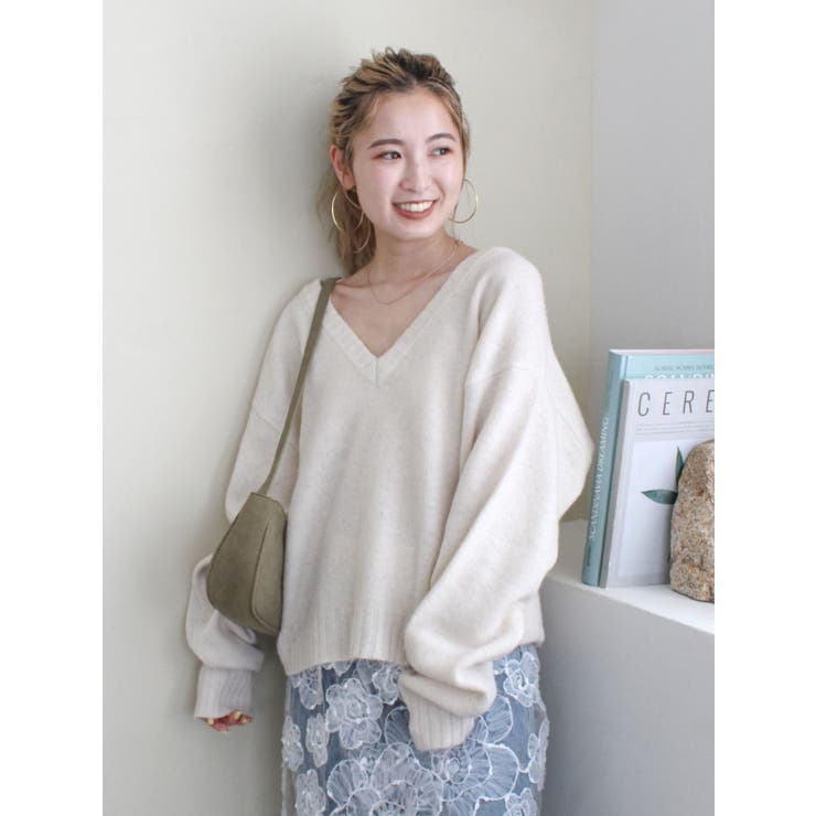 ラムウールVネックニット | Ungrid | 詳細画像34 