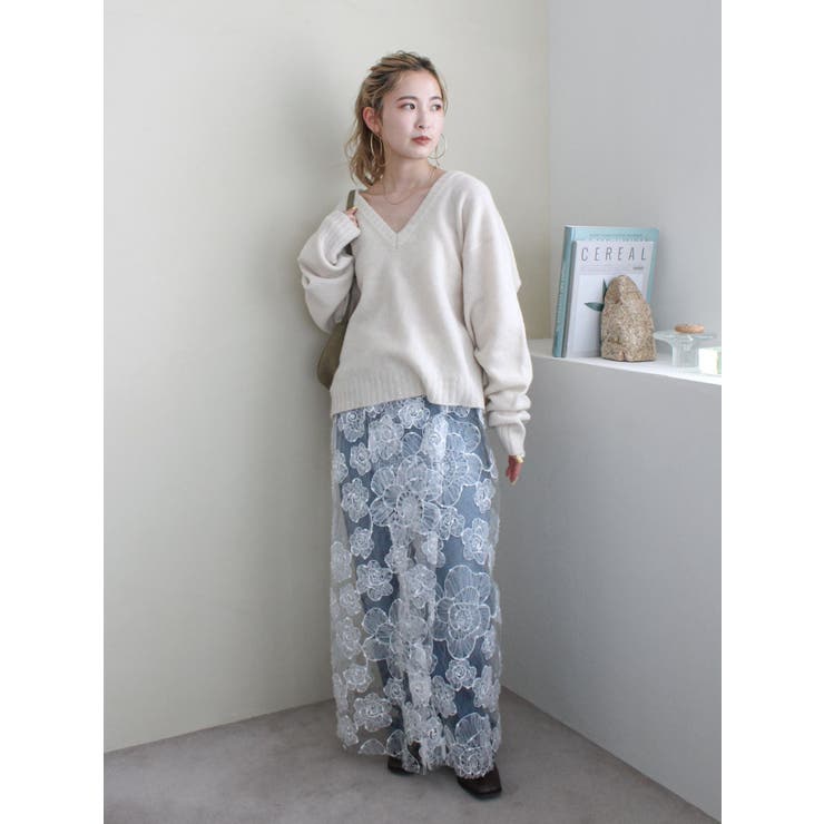 ラムウールVネックニット | Ungrid | 詳細画像38 