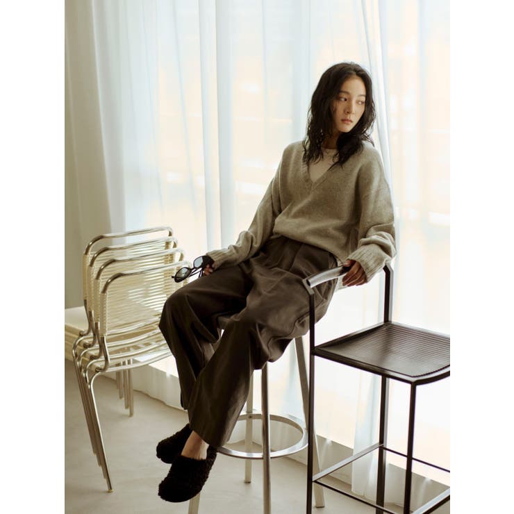 ラムウールVネックニット | Ungrid | 詳細画像5 