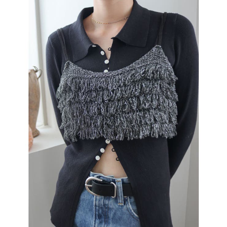 ラメコンビフリンジニットビスチェ | Ungrid | 詳細画像11 